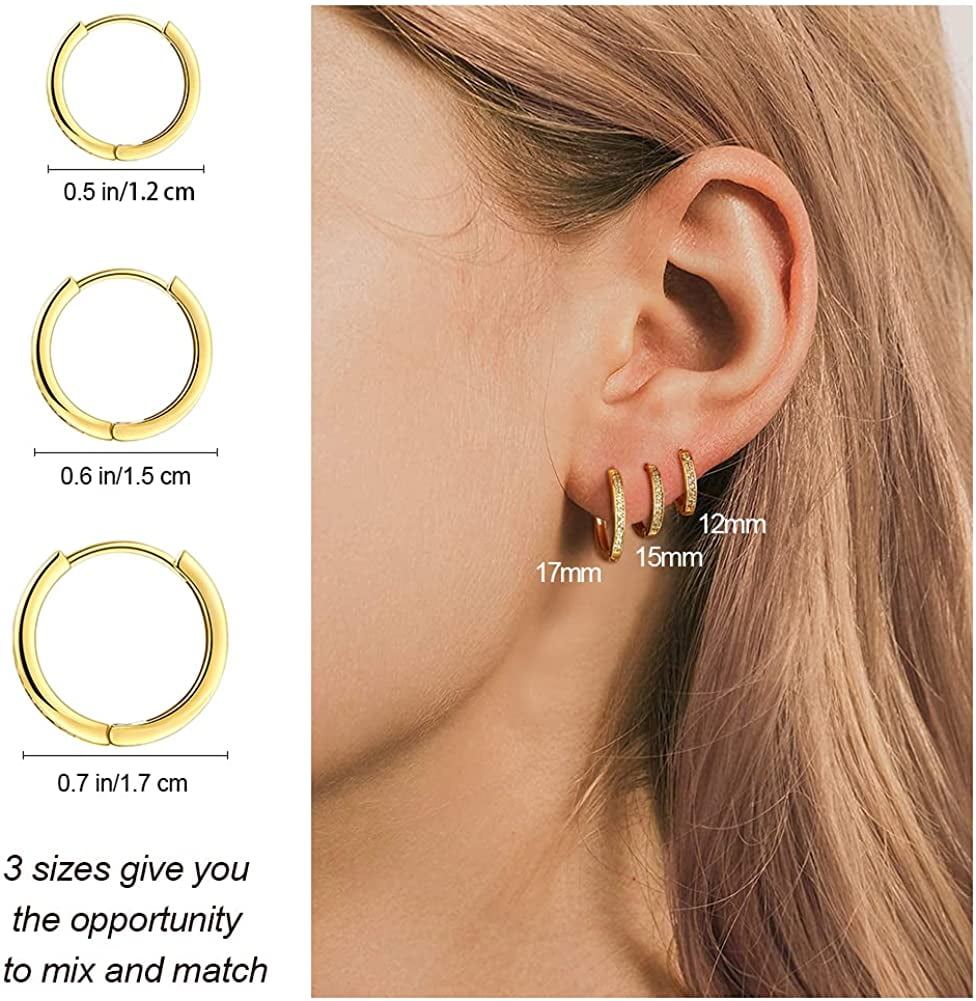 Buy Gorjana Women's Shimmer Huggies - 18K Gold Plated - Huggie Hoop Earrings  - Gold Small Hoops at Amazon.in